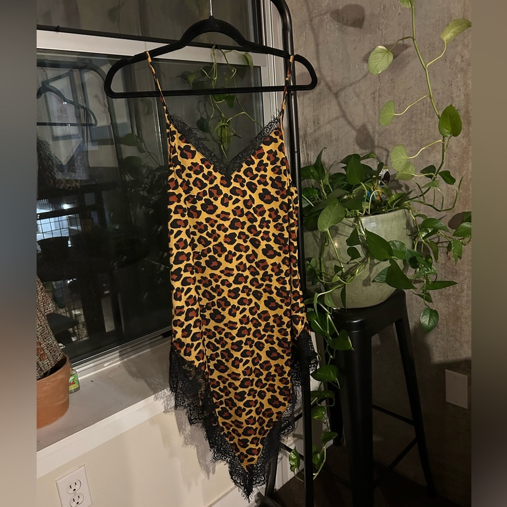 Women's Urban Outfitters Out From Under Cheetah Print Slip Dress Size XS